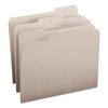 Smead Pressboard Folder, 1/3-Cut Tab, Gray, PK100, Tab Cut: 1/3 12343